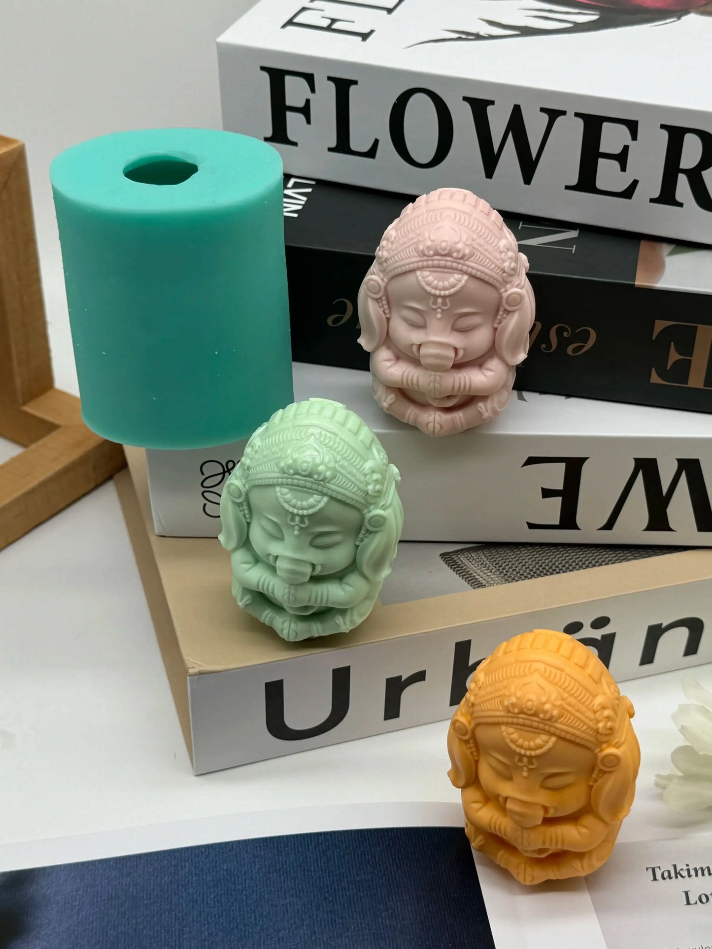 3D Ganesh Soap Candle Mold Mould Ganesha Silicone Mold for Candle Decorating Resin Epoxy Crafts Gyspum Statue Molds