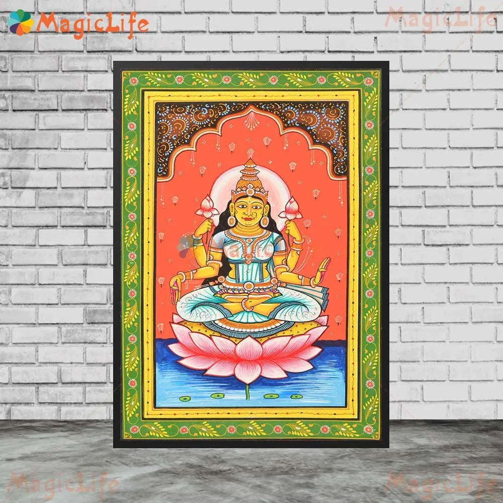 Goddess Lakshmi Ganga Indian Religion Poster Wall Pictures For Living Room Wall Art Canvas Painting Home Decor Unframed