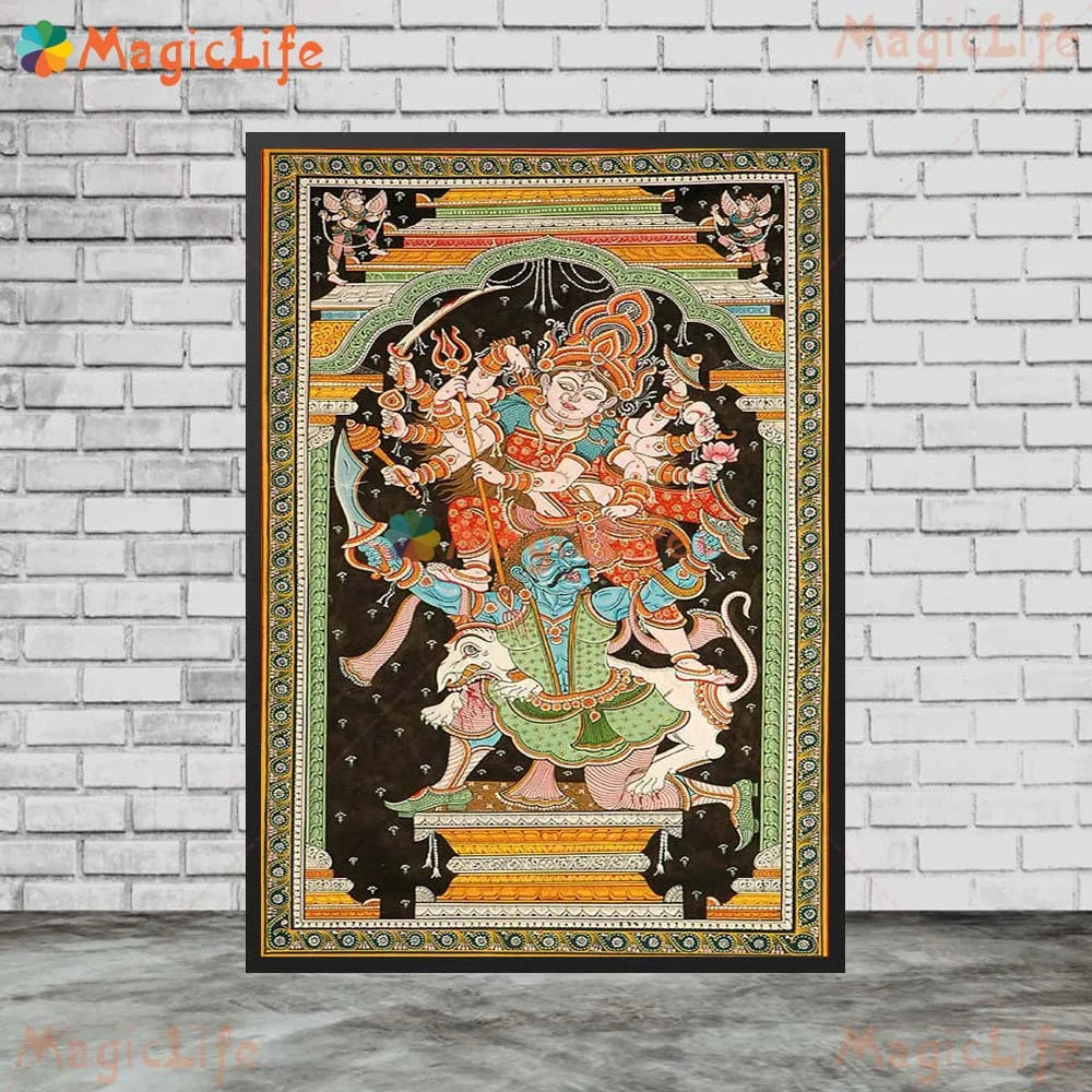 Goddess Lakshmi Ganga Indian Religion Poster Wall Pictures For Living Room Wall Art Canvas Painting Home Decor Unframed