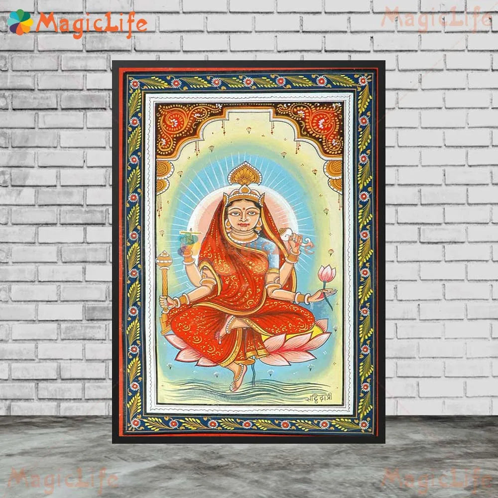 Goddess Lakshmi Ganga Indian Religion Poster Wall Pictures For Living Room Wall Art Canvas Painting Home Decor Unframed