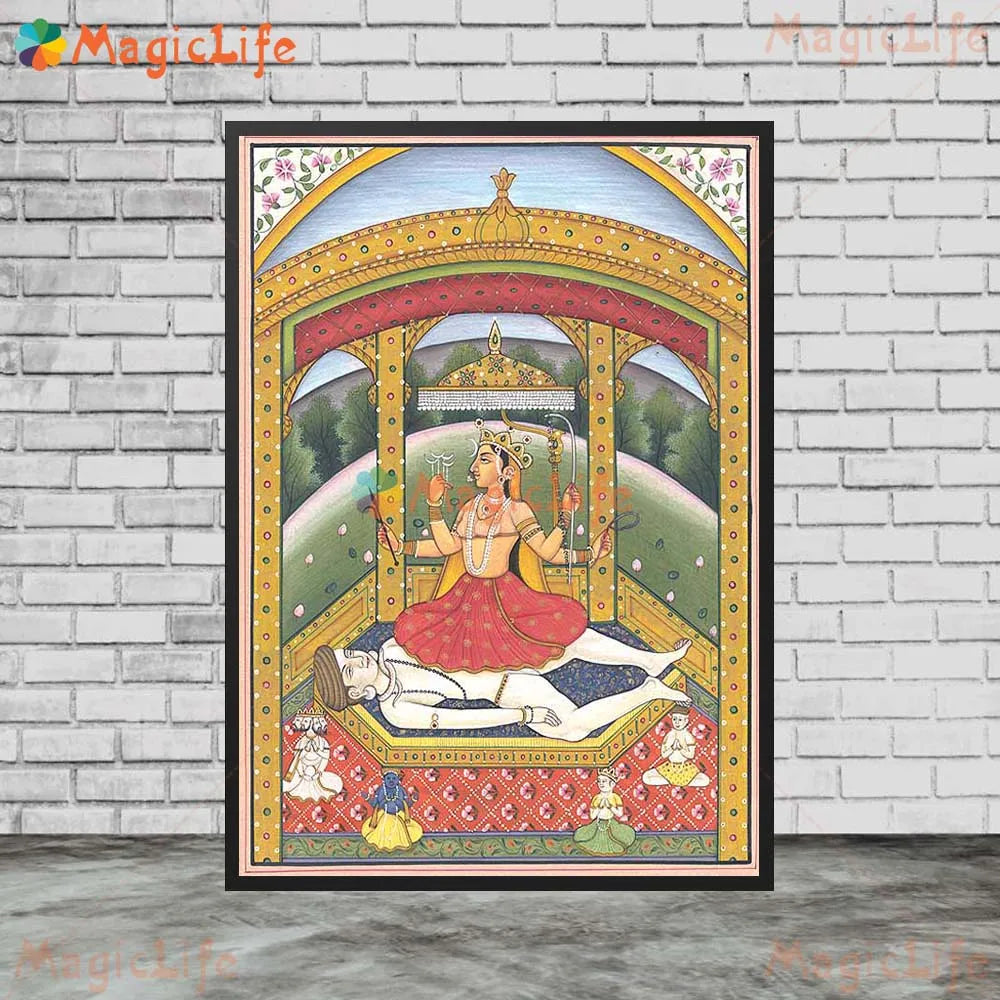 Goddess Lakshmi Ganga Indian Religion Poster Wall Pictures For Living Room Wall Art Canvas Painting Home Decor Unframed