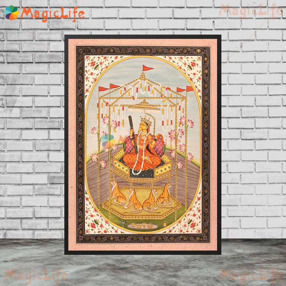 Goddess Lakshmi Ganga Indian Religion Poster Wall Pictures For Living Room Wall Art Canvas Painting Home Decor Unframed