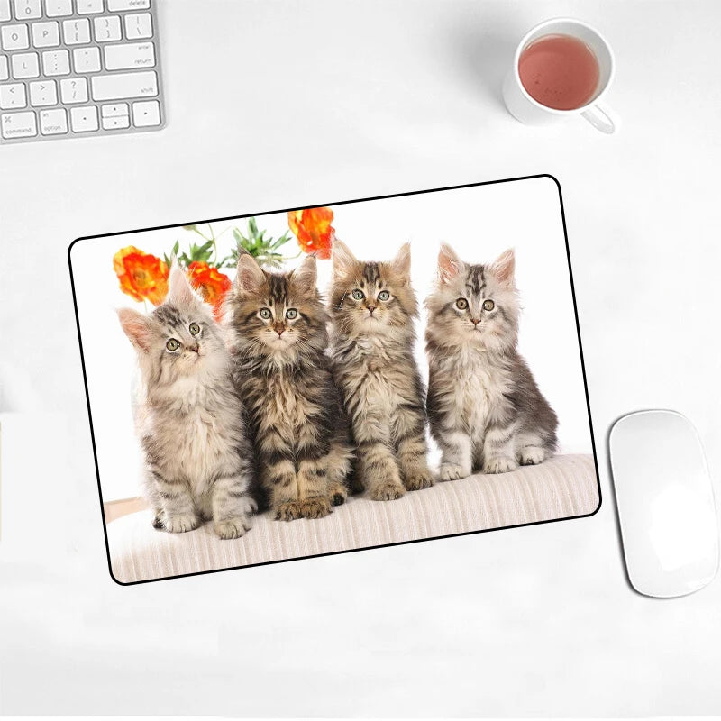 Cute Cat Mouse Pad Picture Pad Laptop Slip 220x180x2mm Mat For Cs Go/work Gaming New Kawaii Office Decoration Carpet Mouse Mat