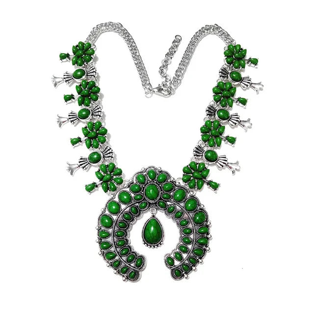 Indian Ethnic Statement Large Collar Necklace Women Boho Tribal Vintage Maxi Big Chunky Retro Moon Pendant Necklace Jewelry