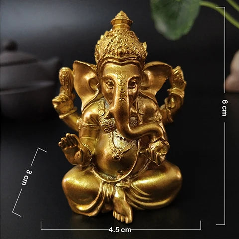 Ganesha Buddha Statue House Garden Decoration Indian Gold Elephant God Ganesh Sculpture Figurines Home Decor Buddha Statues
