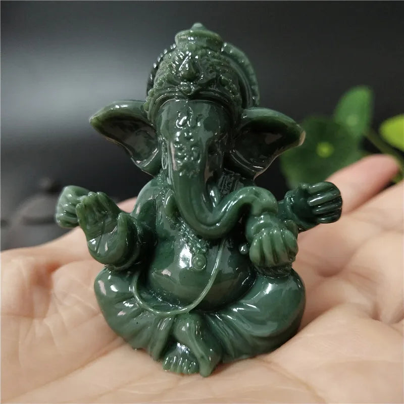 Gold Lord Ganesha Buddha Statue Elephant God Sculptures Ganesh Figurines Man-made Stone Home Garden Buddha Decoration Statues