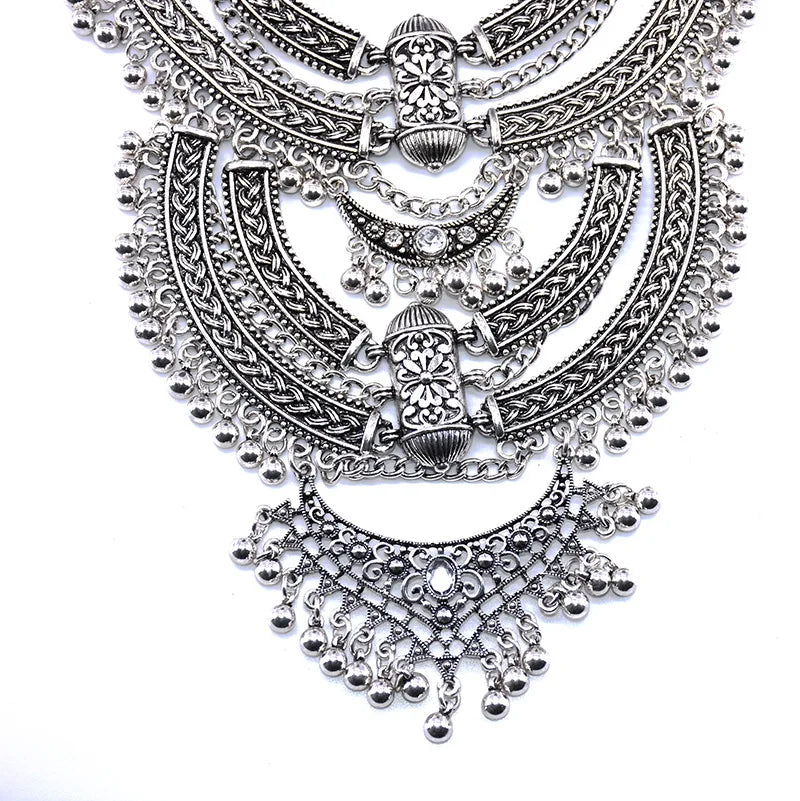 Large Collar Big Choker Woman Bohemian Ethnic Statement Gypsy Maxi Pendants Necklace Indian Power Necklace For Women