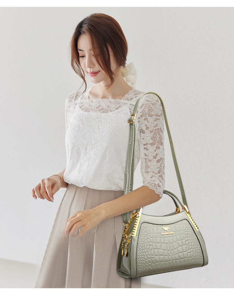 Bags Women's Bags Crocodile Pattern Handbags 2025 Foreign Trade New Trendy Ladies Handbags Women's Shoulder Bags