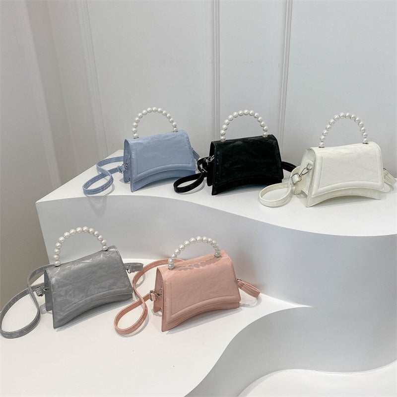 Trendy and Sophisticated Niche Handbags for Women, Popular in 2025 Summer, New Pearl Design Small Tote and Crossbody Bag