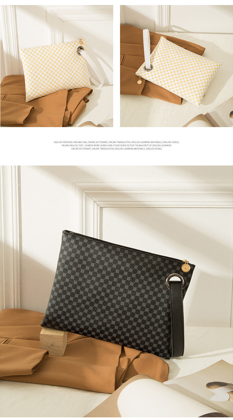 2025 Handbags Retro Printed Women's Briefcase Trendyy Fashion Handheld Small Square Bag Mobile Phone Bag