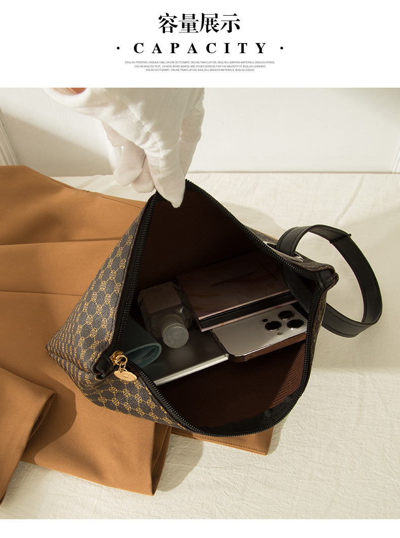 2025 Handbags Retro Printed Women's Briefcase Trendyy Fashion Handheld Small Square Bag Mobile Phone Bag