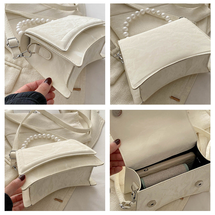 Trendy and Sophisticated Niche Handbags for Women, Popular in 2025 Summer, New Pearl Design Small Tote and Crossbody Bag