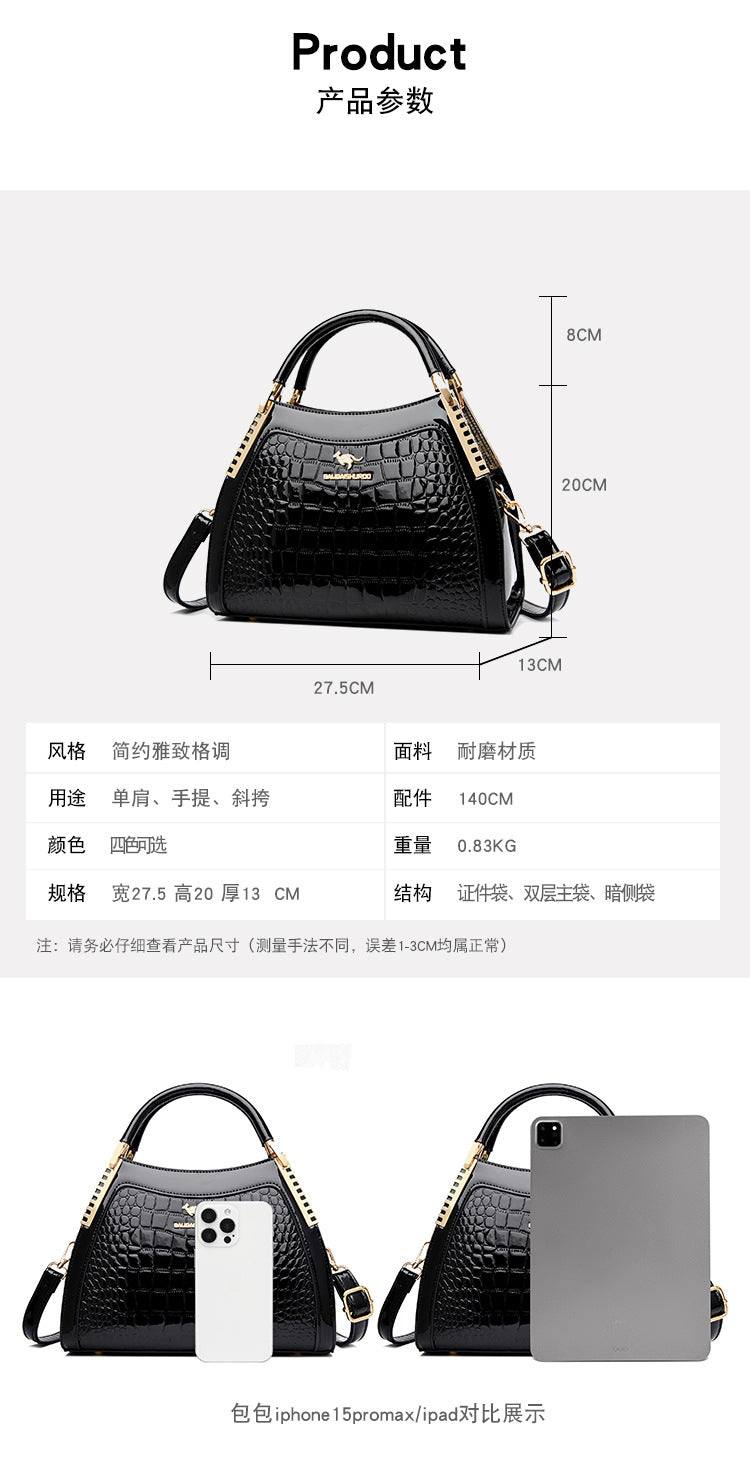 Bags Women's Bags Crocodile Pattern Handbags 2025 Foreign Trade New Trendy Ladies Handbags Women's Shoulder Bags