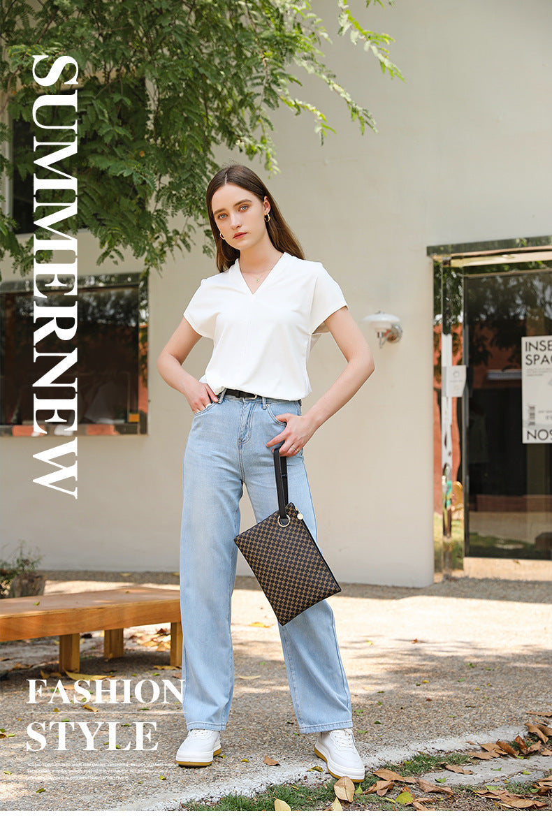 2025 Handbags Retro Printed Women's Briefcase Trendyy Fashion Handheld Small Square Bag Mobile Phone Bag