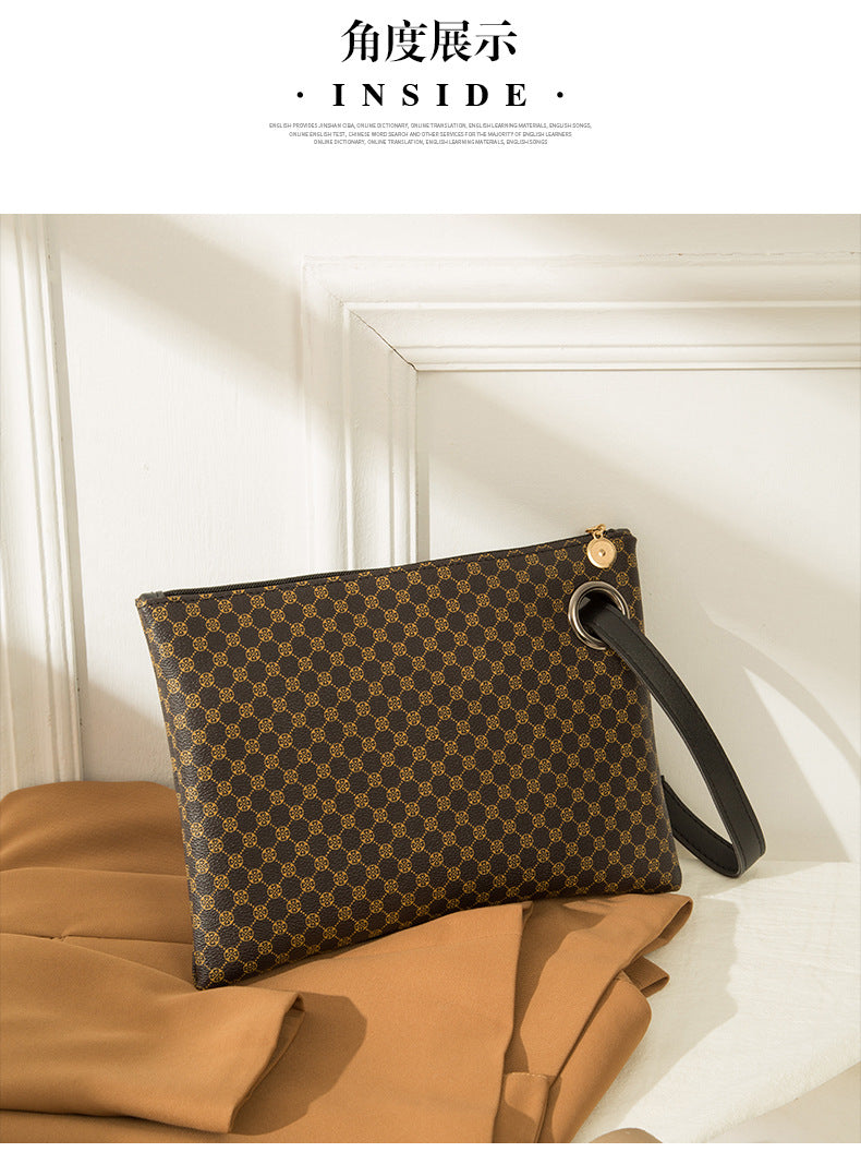 2025 Handbags Retro Printed Women's Briefcase Trendyy Fashion Handheld Small Square Bag Mobile Phone Bag