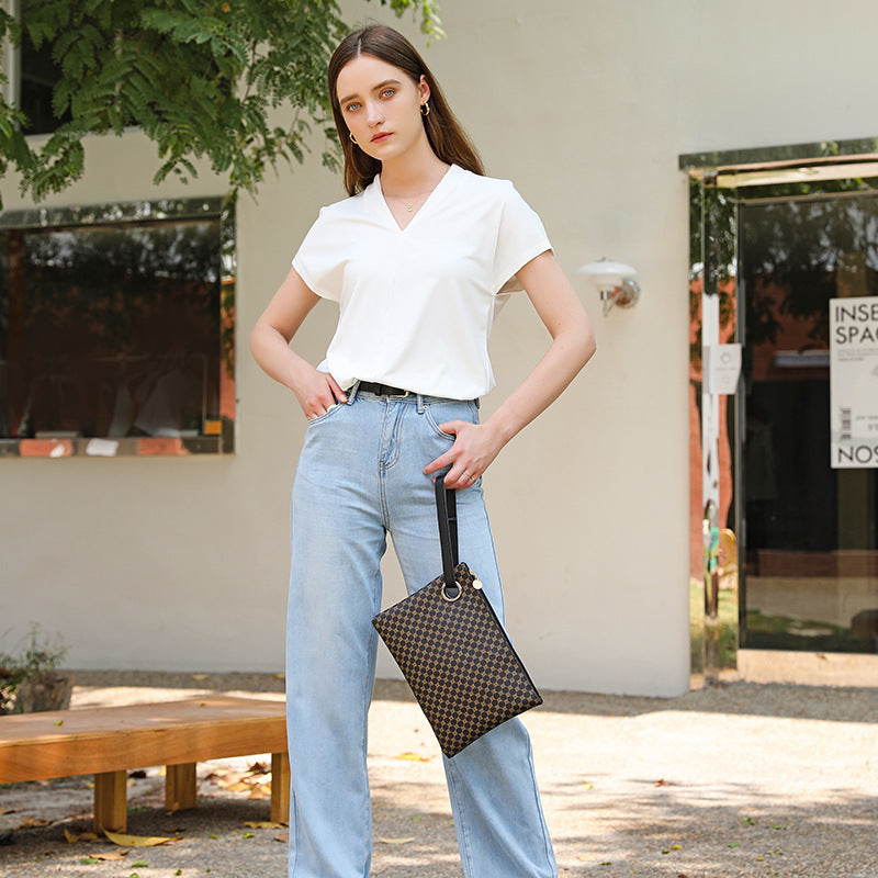 2025 Handbags Retro Printed Women's Briefcase Trendyy Fashion Handheld Small Square Bag Mobile Phone Bag