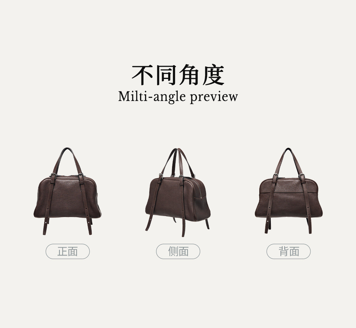 New Arrival Vegetable Tanned Leather High-Grade Youyou Bowling Bag Women's Spring Retro Large Capacity Commuting Shoulder Handbag