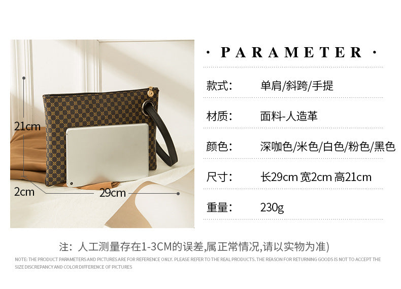 2025 Handbags Retro Printed Women's Briefcase Trendyy Fashion Handheld Small Square Bag Mobile Phone Bag