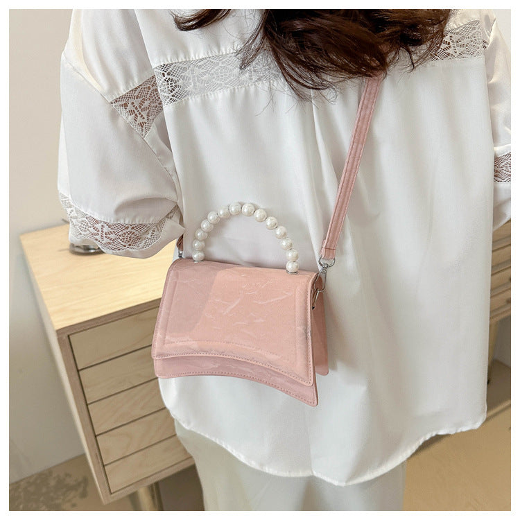 Trendy and Sophisticated Niche Handbags for Women, Popular in 2025 Summer, New Pearl Design Small Tote and Crossbody Bag