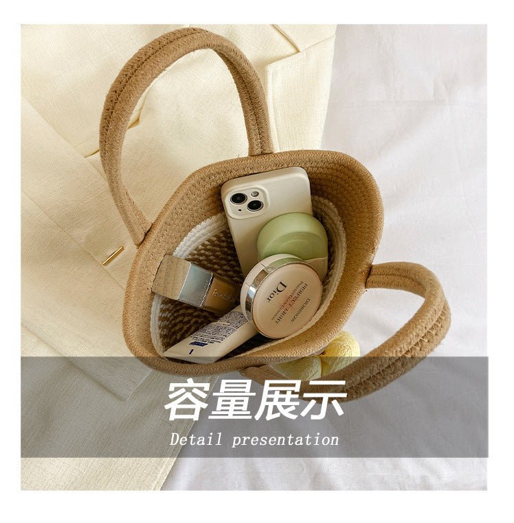 Niche Bags for Women 2025 New Summer Work Handbags Flower Woven Bags Hand-Held Shoulder Bags Versatile Women's Bags