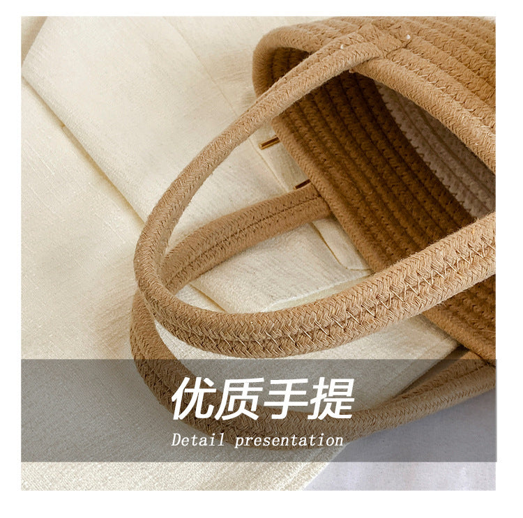 Niche Bags for Women 2025 New Summer Work Handbags Flower Woven Bags Hand-Held Shoulder Bags Versatile Women's Bags
