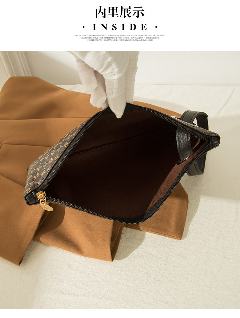 2025 Handbags Retro Printed Women's Briefcase Trendyy Fashion Handheld Small Square Bag Mobile Phone Bag