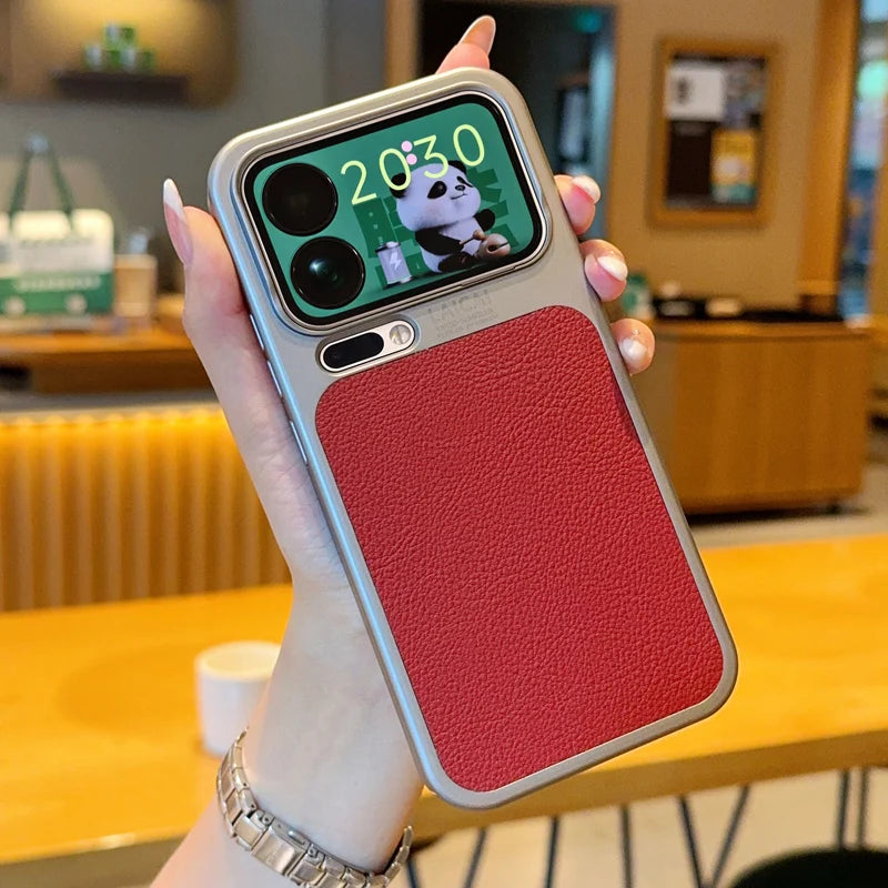 For Xiaomi 17 Pro Max 17 Pro Case Luxury Lychee Pattern Leather + Electroplating Frame Hard PC Cover for Xiaomi Mi 17