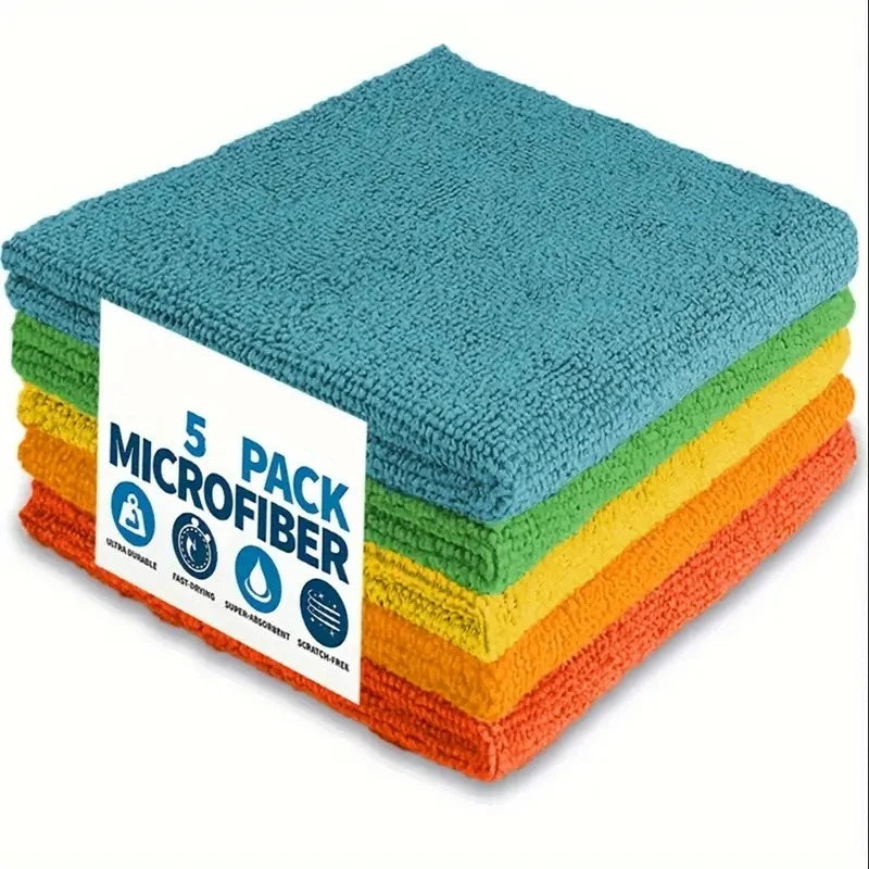 5/10/20pcs Microfiber Cleaning Cloths Super Absorbent Quick-Drying Reusable Towels for Kitchen Bathroom Car Furniture
