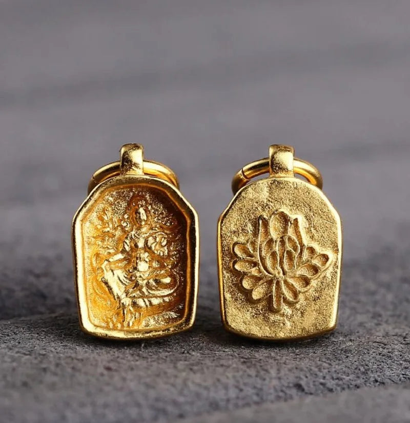 100% 925 Silver Tibetan Yellow Jambhala Buddha Amulet Green Tara Ganesh Ksitigarbha Buddha Charmsa