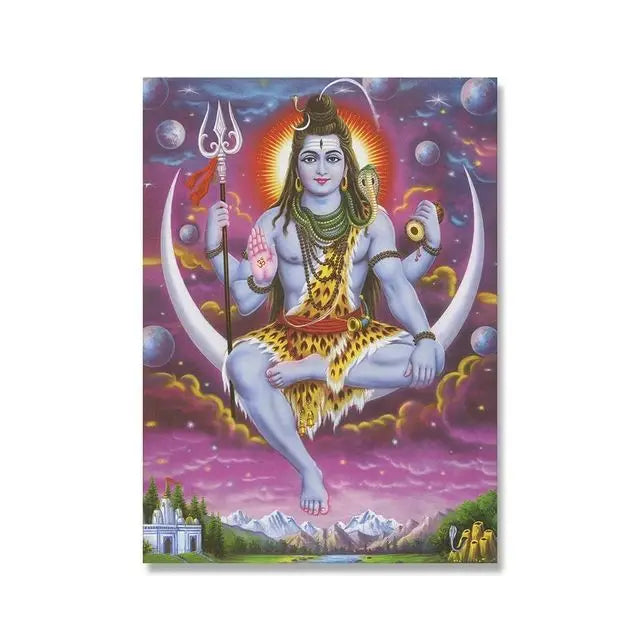 India Hindu God Ganesha Temple Elephant God Series Religion Canvas  Picture For Room Home Corridor Office Decor