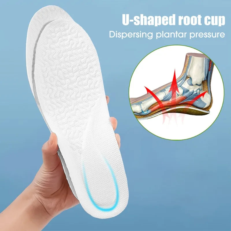 Arch Support Insoles Sneakers Height Increasing Shoe Pad Cuttable U-shaped Cup Shoes Cushion Relieve Foot Pressure Sports Insole