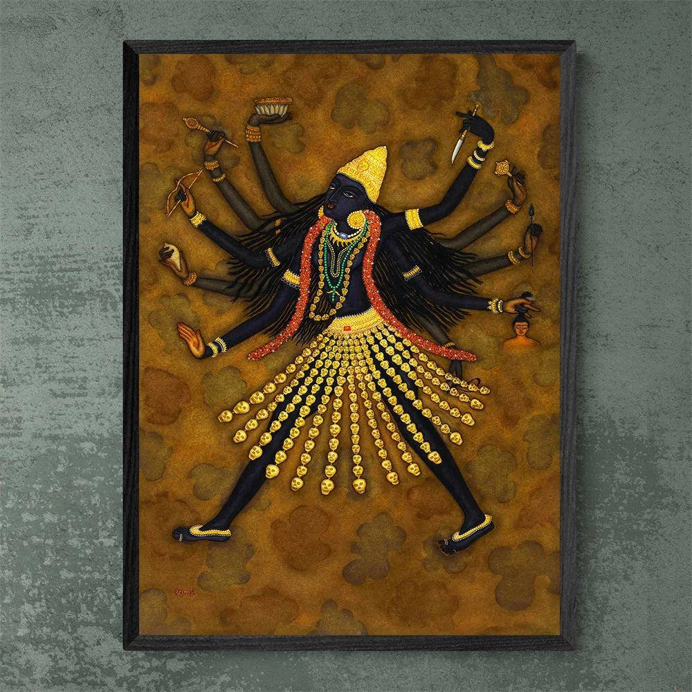 Hindu Goddess Wall Art Kali Mahavidya Poster Tantric Shakti Devi Canvas Painting Home Living Room Decoration Painting