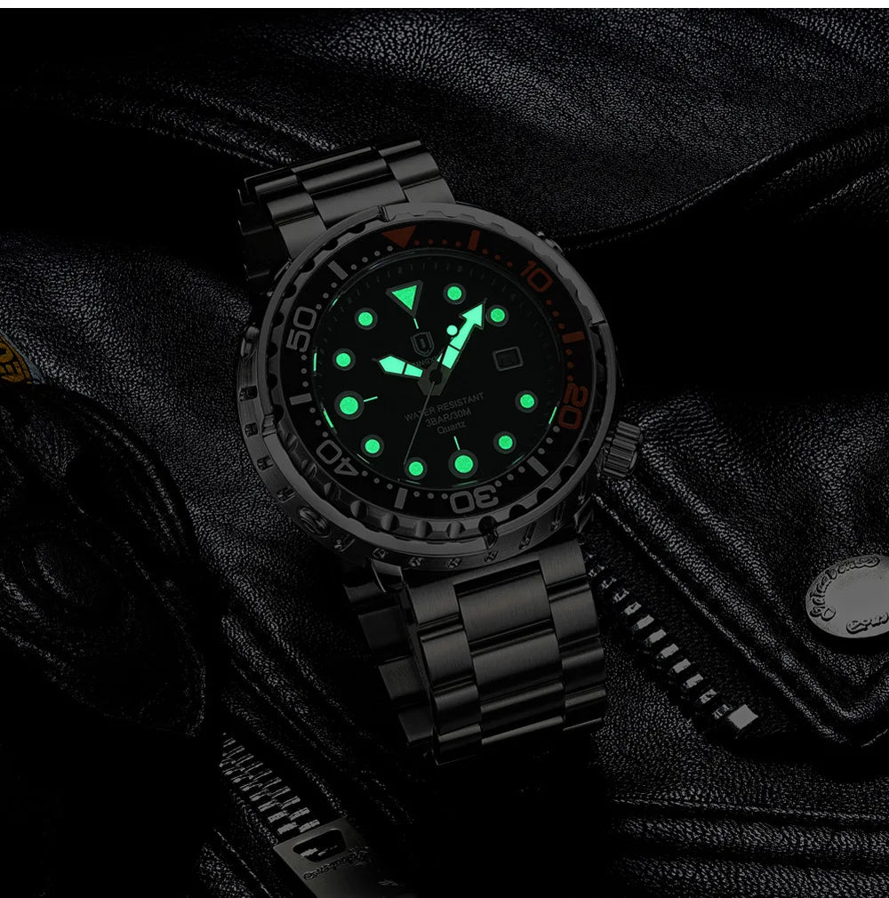 2026 new fashionable men's watch, top brand, waterproof, luminescent, date and clock, sports watch, men's quartz wristwatch