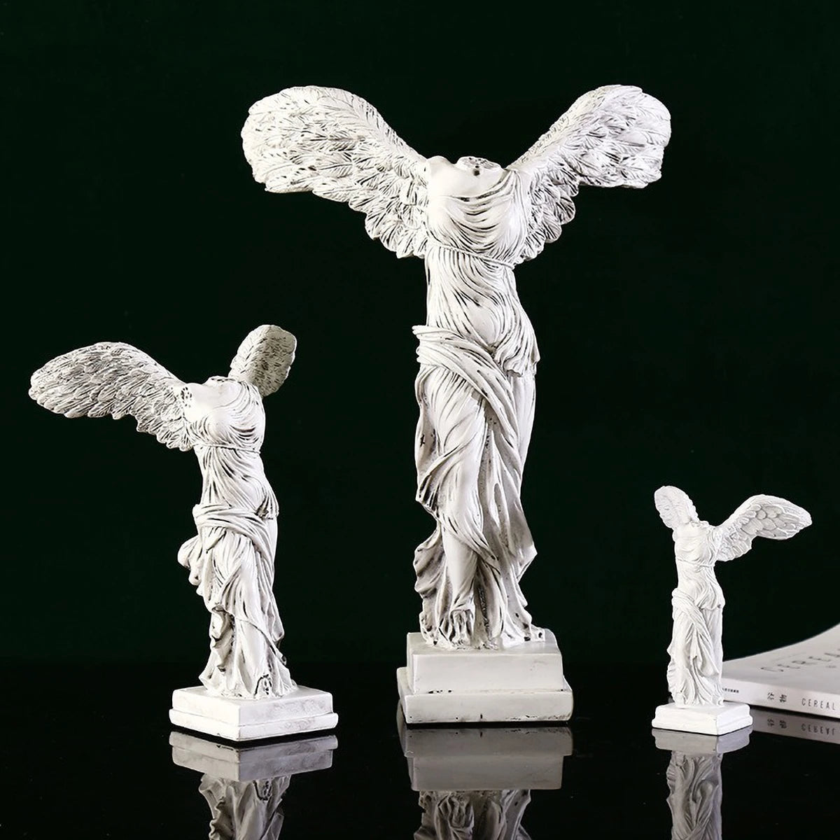 Victory Goddess Statue - Greek Mythology Resin Sculpture for Home Decor, Office Desk Ornament with Gold Finish Art Craft