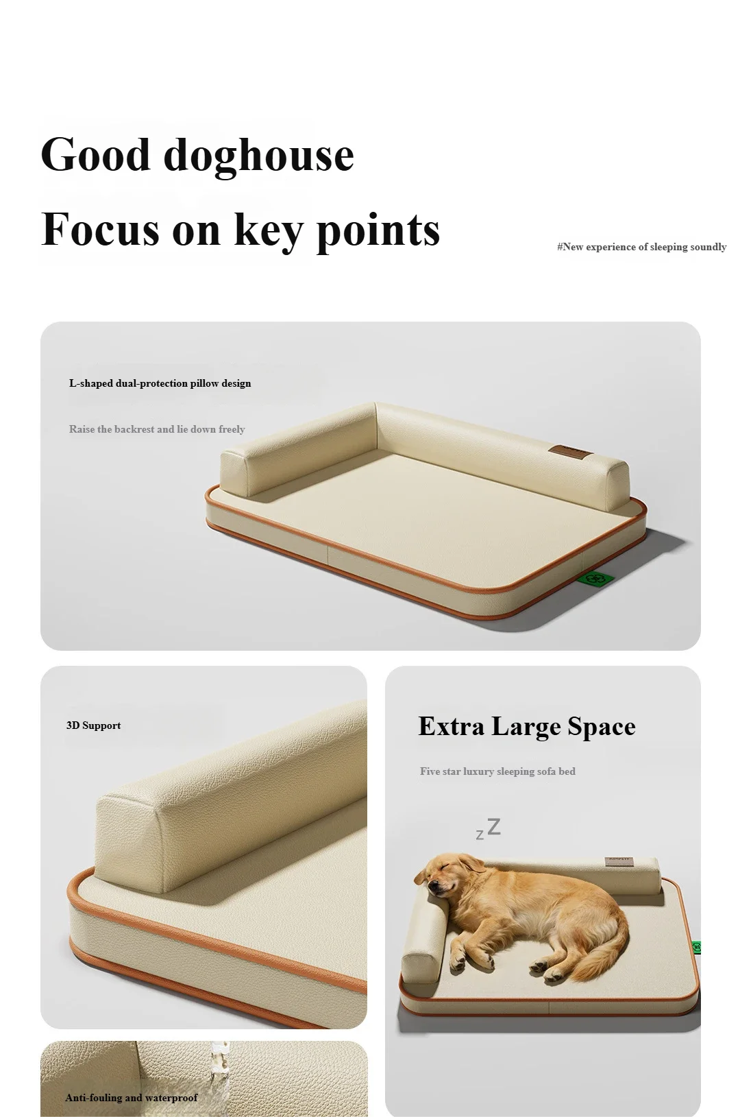 Dog Mat Dog Bed All Seasons Suitable Waterproof Tear Resistant Removable Washable For Medium Large Dogs Anti Slip Bottom Design