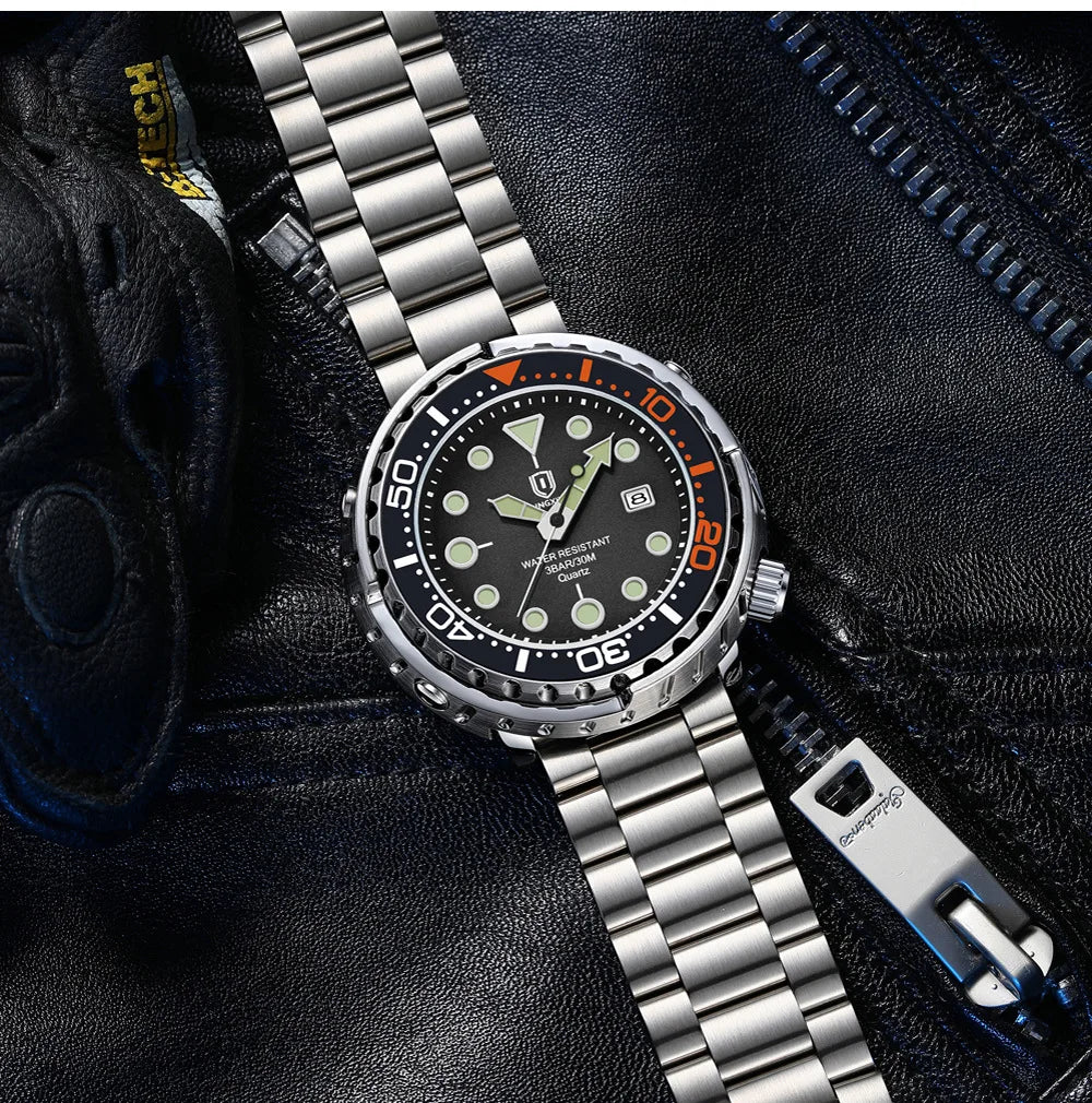 2026 new fashionable men's watch, top brand, waterproof, luminescent, date and clock, sports watch, men's quartz wristwatch