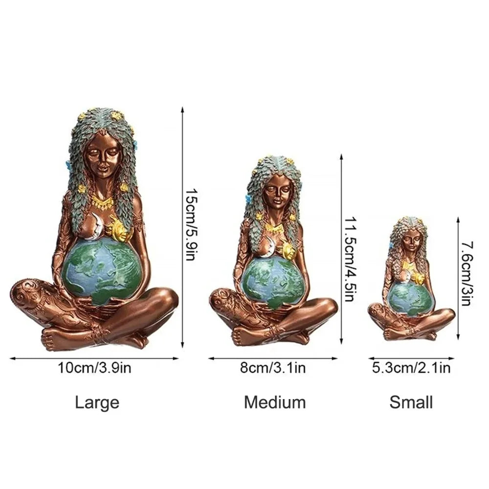Goddess Statue Gaia Statue Mother Earth Nature Resin Spiritual Figurine Home Room Decor Garden Decoration Earth Day Decoration