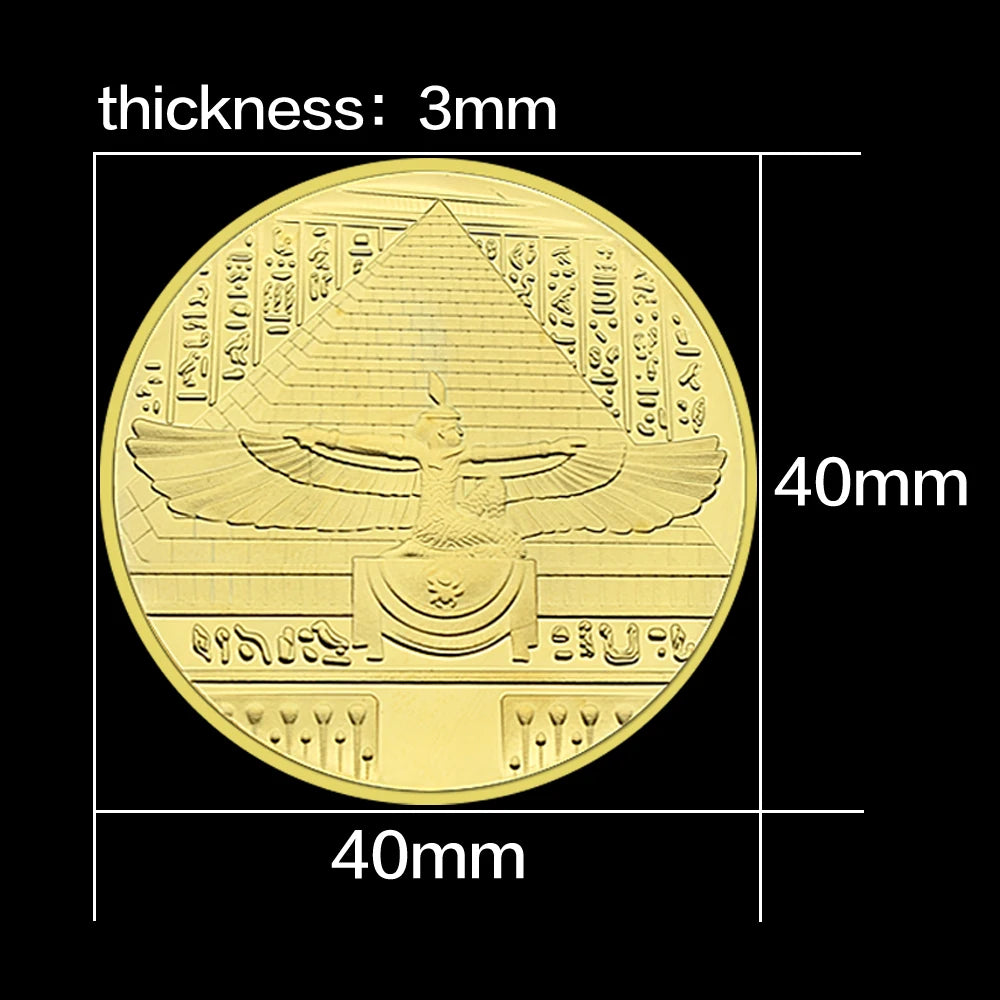 Goddess Isis Commemorative Coin Gold Silver Bronze Metal Ancient Egyptian Mystery Challenge Coin Collection Holiday Gift