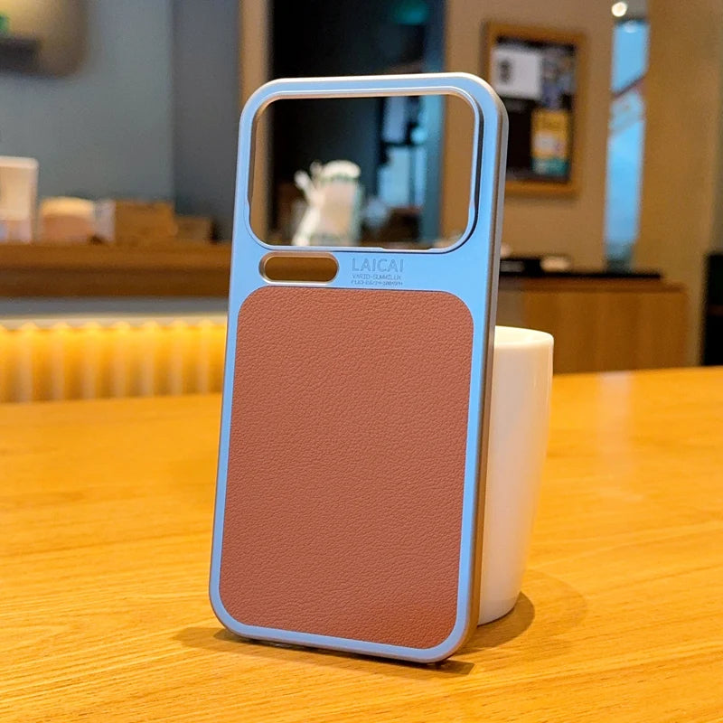 For Xiaomi 17 Pro Max 17 Pro Case Luxury Lychee Pattern Leather + Electroplating Frame Hard PC Cover for Xiaomi Mi 17
