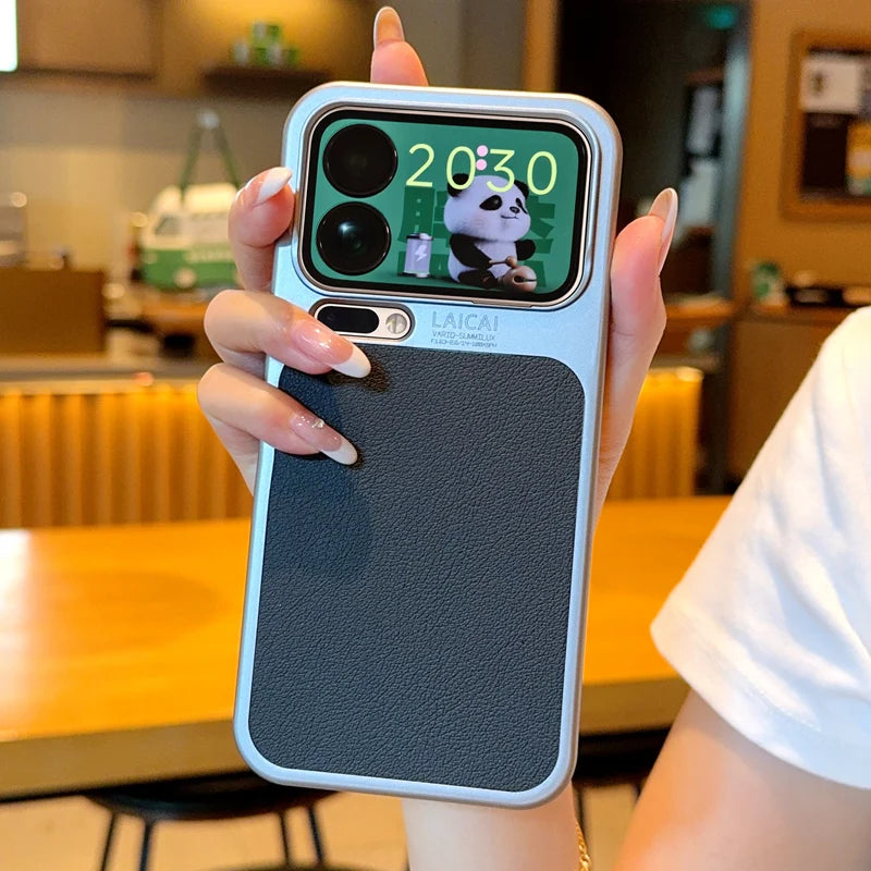 For Xiaomi 17 Pro Max 17 Pro Case Luxury Lychee Pattern Leather + Electroplating Frame Hard PC Cover for Xiaomi Mi 17