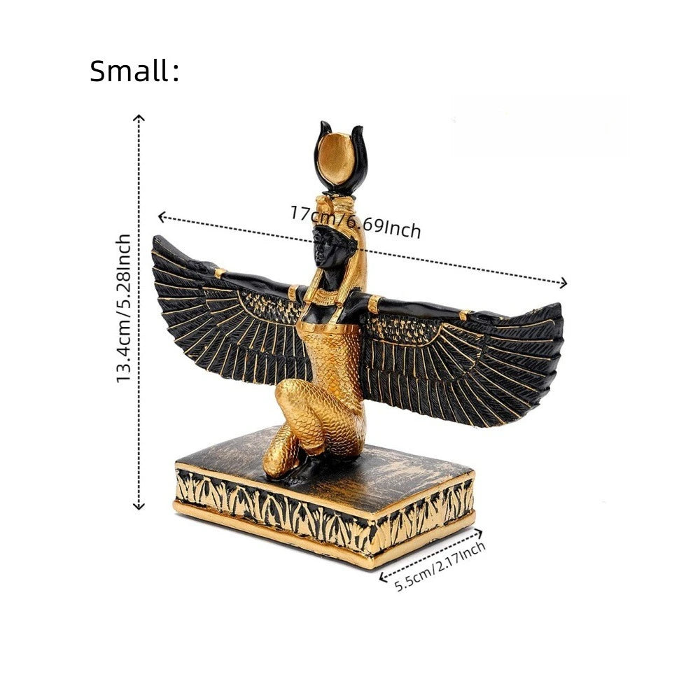 Ancient Egyptian Isis Souvenir Goddess Statue: Resin Decorative Ornament for Entryway or TV Cabinet in A Light Luxury Style