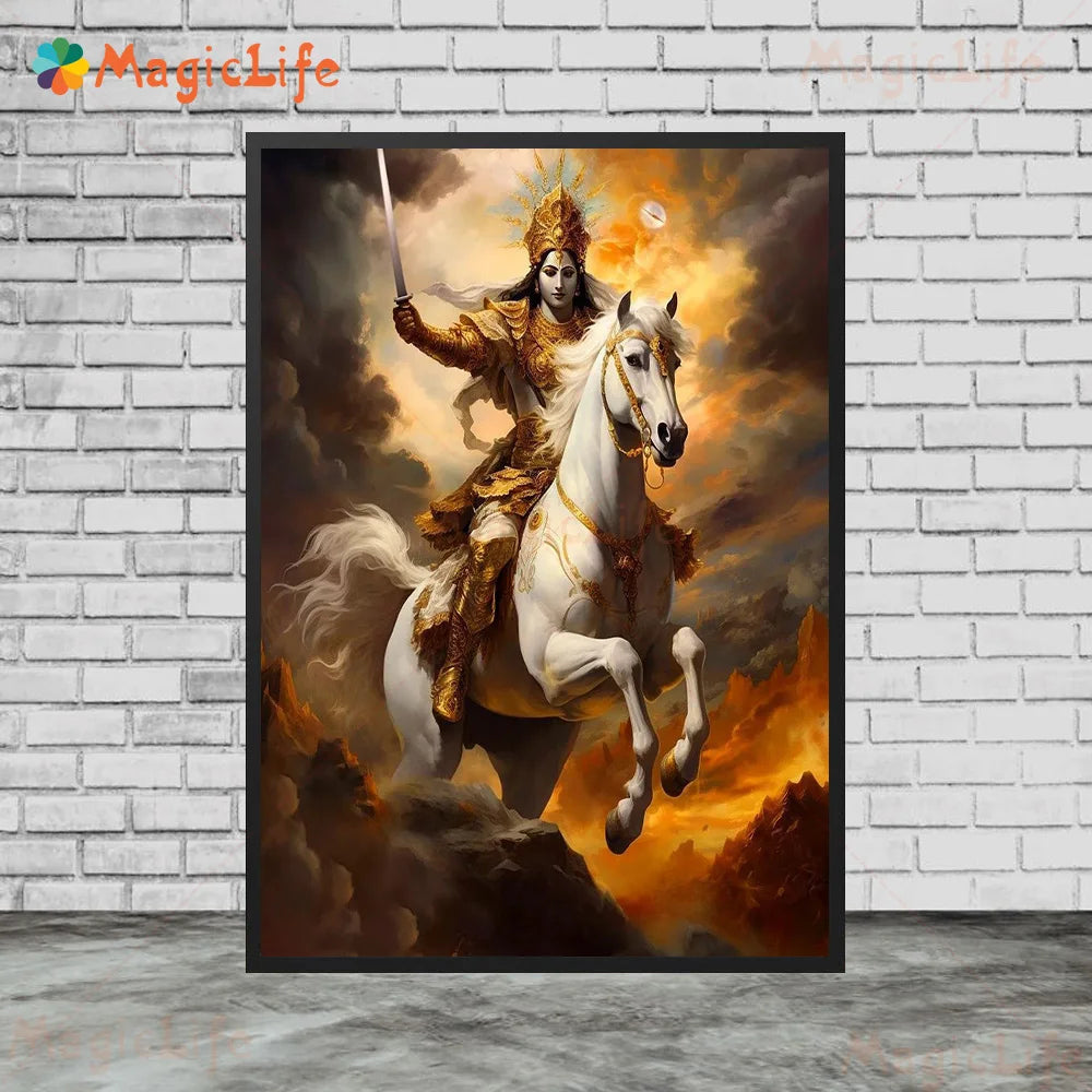 Indian Religion Shiva God Posters Wall Pictures For Living Room Cartoon Poster Home Decor Wall Art Canvas Painting Unframed