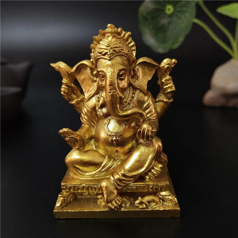 Lord Ganesha Buddha Statue Home Decoration Ganesh Elephant God Sculpture Figurines Ornaments Buddha Statues FengShui Lucky Gift