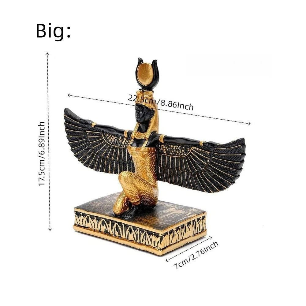 Ancient Egyptian Isis Souvenir Goddess Statue: Resin Decorative Ornament for Entryway or TV Cabinet in A Light Luxury Style