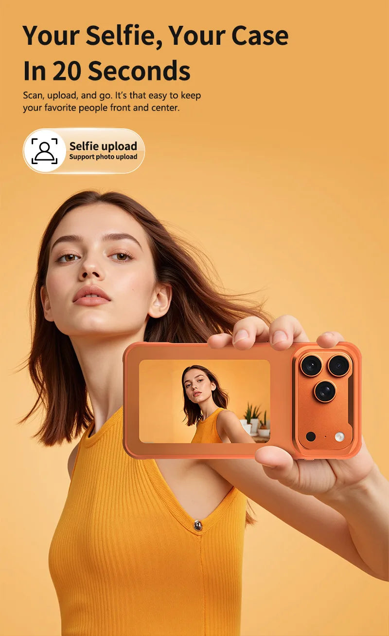 4.0" E-ink Display Phone Case for iPhone 17/17 Pro/17 Pro Max, Custom Selfie, Zero Power, Wireless Charging & NFC