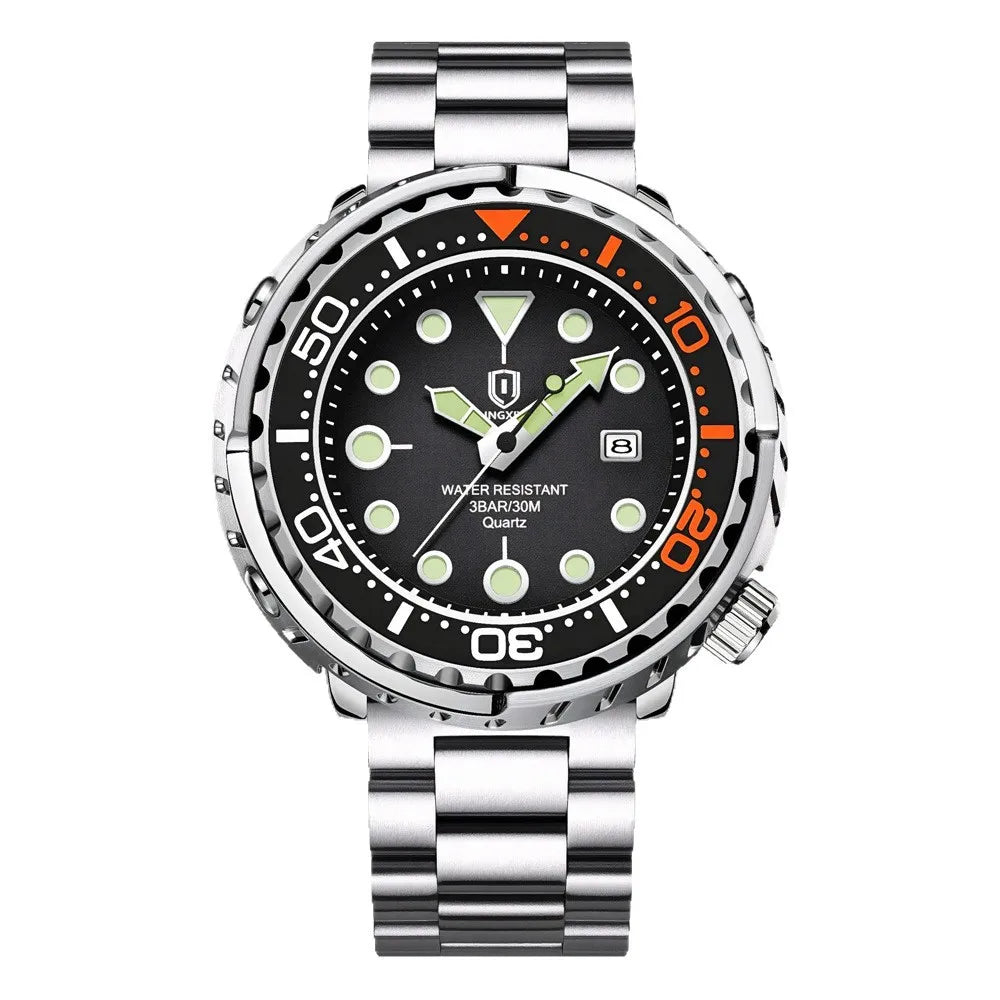 2026 new fashionable men's watch, top brand, waterproof, luminescent, date and clock, sports watch, men's quartz wristwatch