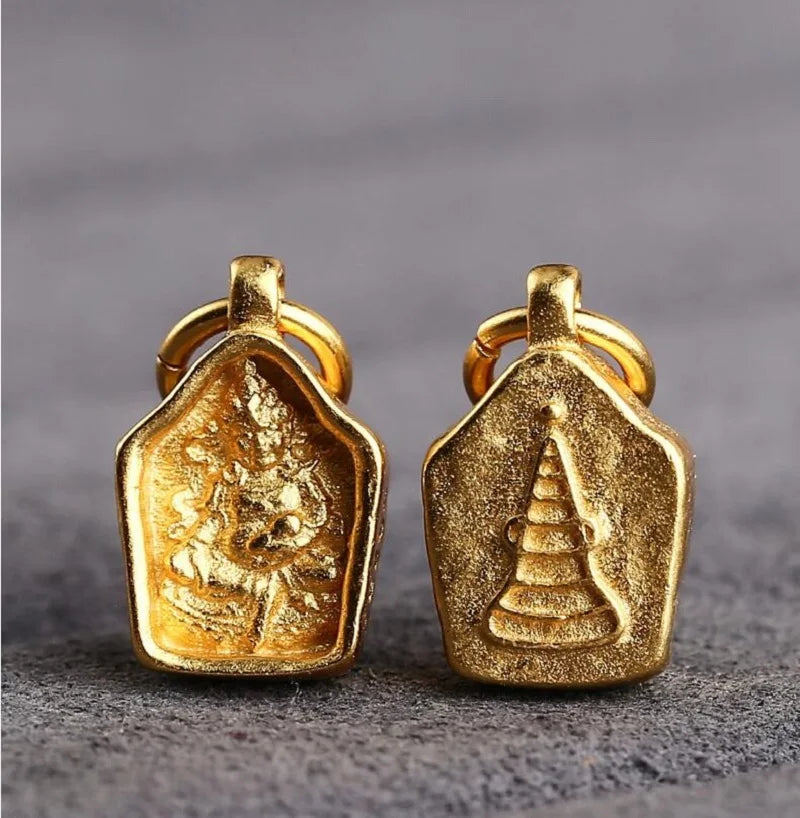 100% 925 Silver Tibetan Yellow Jambhala Buddha Amulet Green Tara Ganesh Ksitigarbha Buddha Charmsa