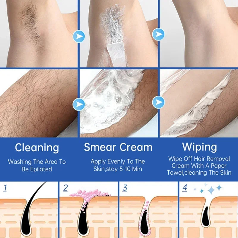 Bioaoua Aloe Vera Gentle Hair Removal Cream, 60G/Tube, Fast Hair Removal, No Harm to the Skin
