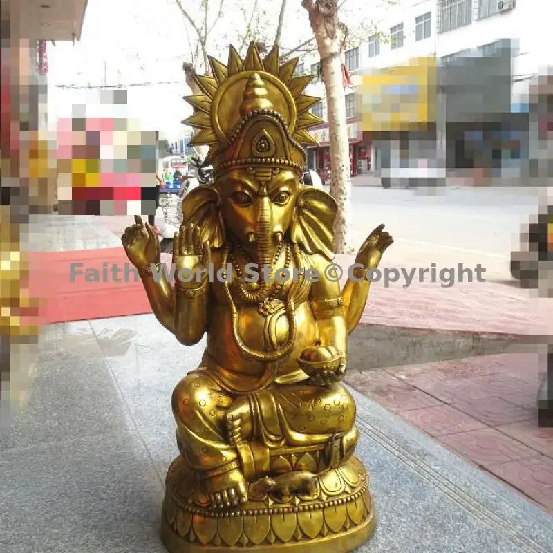 huge Large Asia Thailand Elephant God of Wealth Ganesh God safety good luck health efficacious protection for temple Shrine