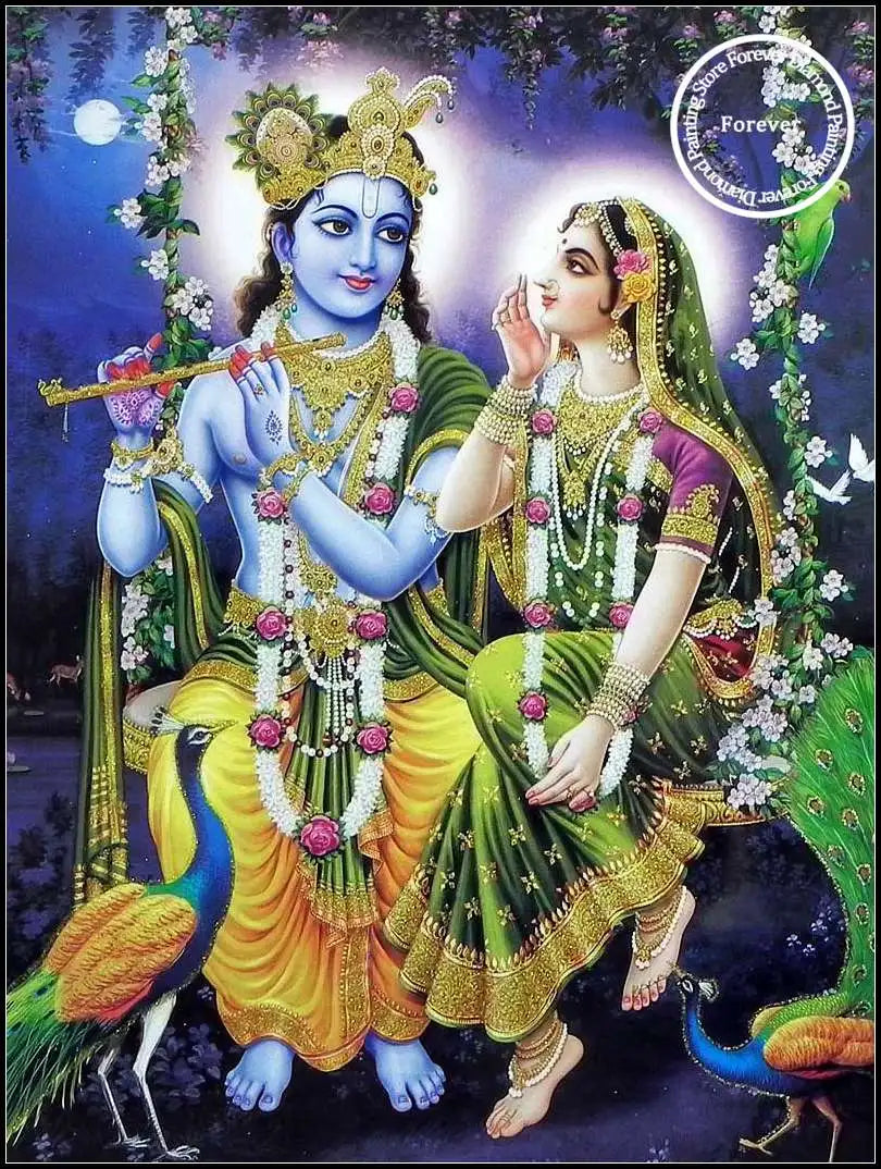 Indian God Radha Krishna Wall Art Full Diamond Painting Hindu Art Cross Stitch Embroidery Picture Mosaic Craft Living Room Decor